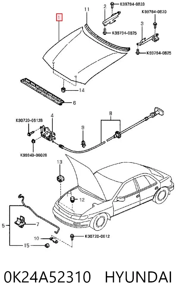 Капот KIA Sephia I