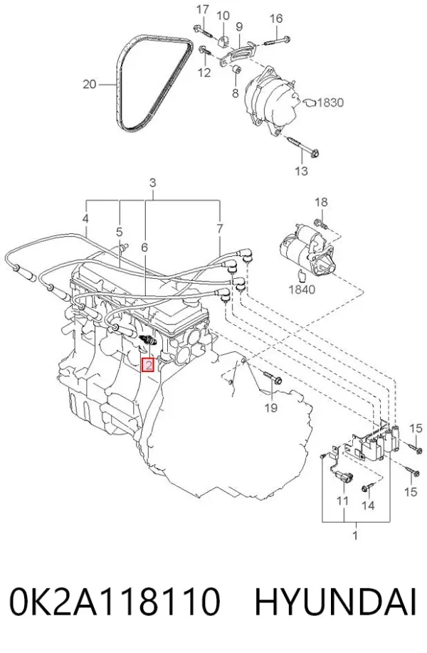 Свічки запалювання 0K2A118110 Hyundai/Kia