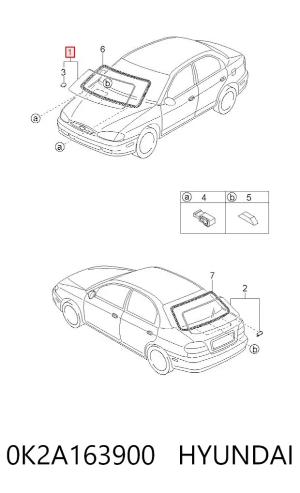 Лобове скло 0K2A163900 Hyundai/Kia