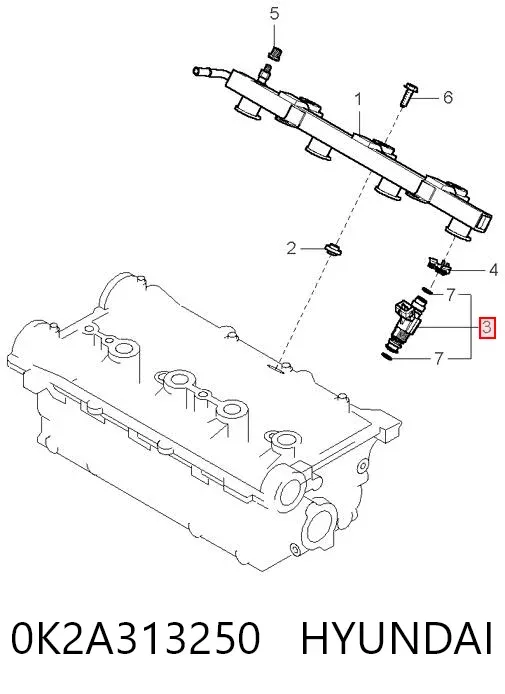 Паливні форсунки 0K2A313250 Hyundai/Kia
