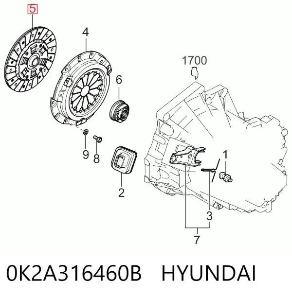Диск зчеплення 0K2A316460B Hyundai/Kia