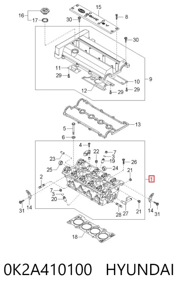 ГБЦ 0K2A410100 Hyundai/Kia