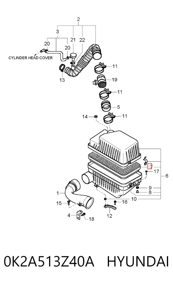 Повітряний фільтр 0K2A513Z40A Hyundai/Kia