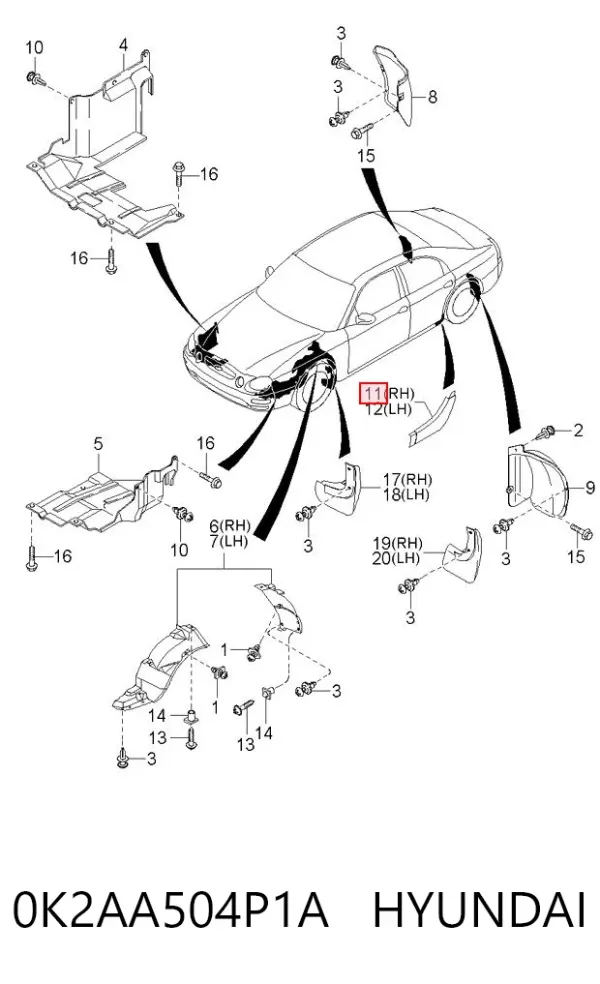  0K2AA504P1A Hyundai/Kia