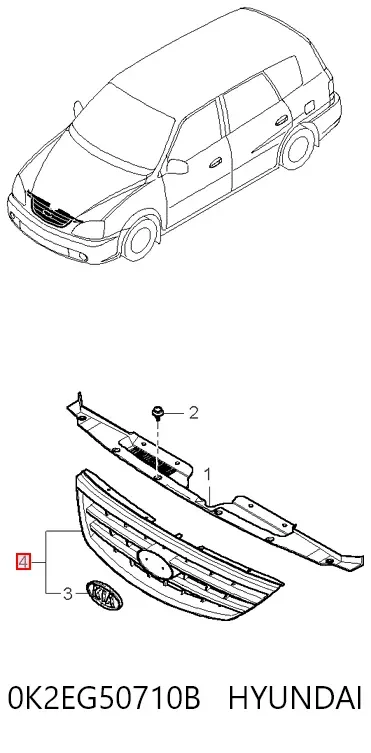 Решітка радіатора KIA Carens I