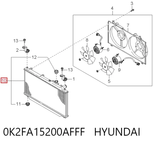 Радіатор 0K2FA15200AFFF Hyundai/Kia