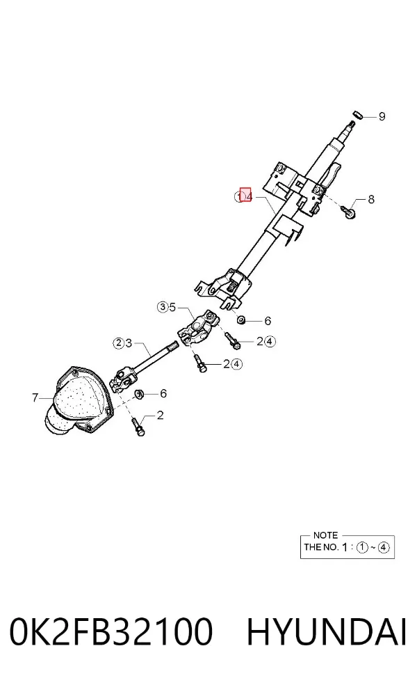 Рульова колонка 0K2FB32100 Hyundai/Kia