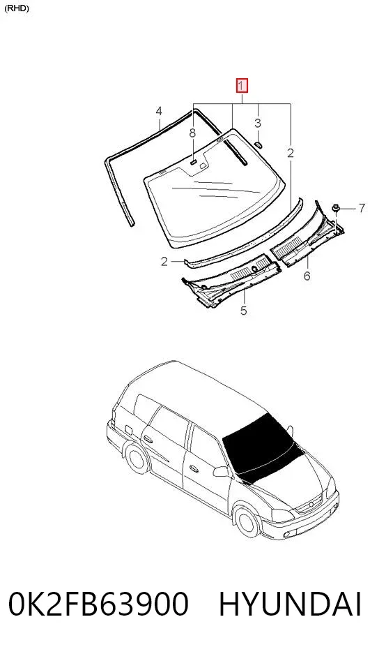 Лобове скло KIA Carens I