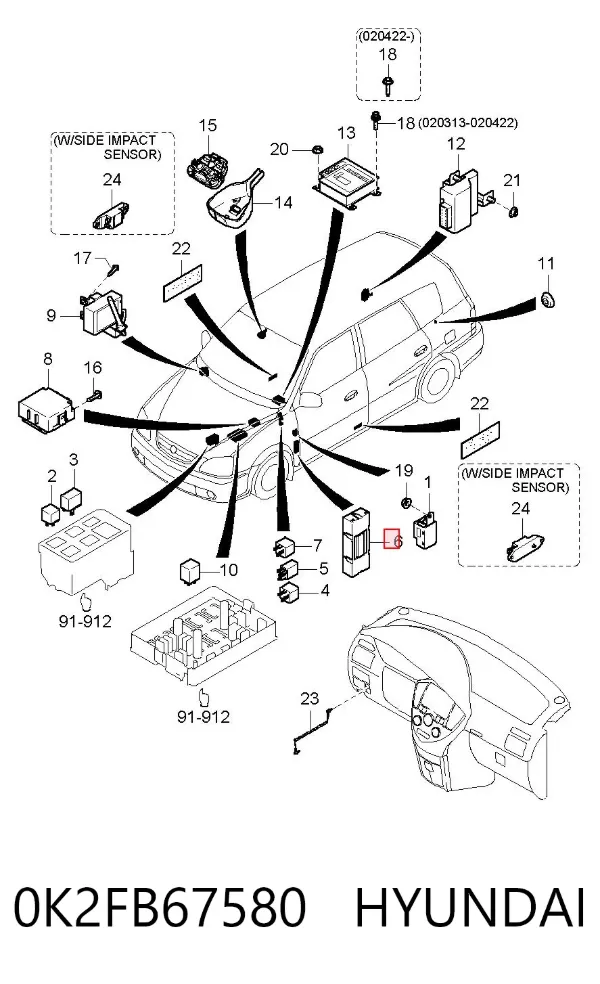  0K2FB67580 Hyundai/Kia
