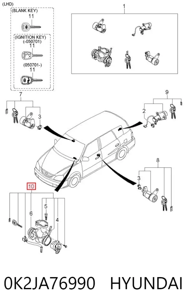 Замок запалювання KIA Carens I