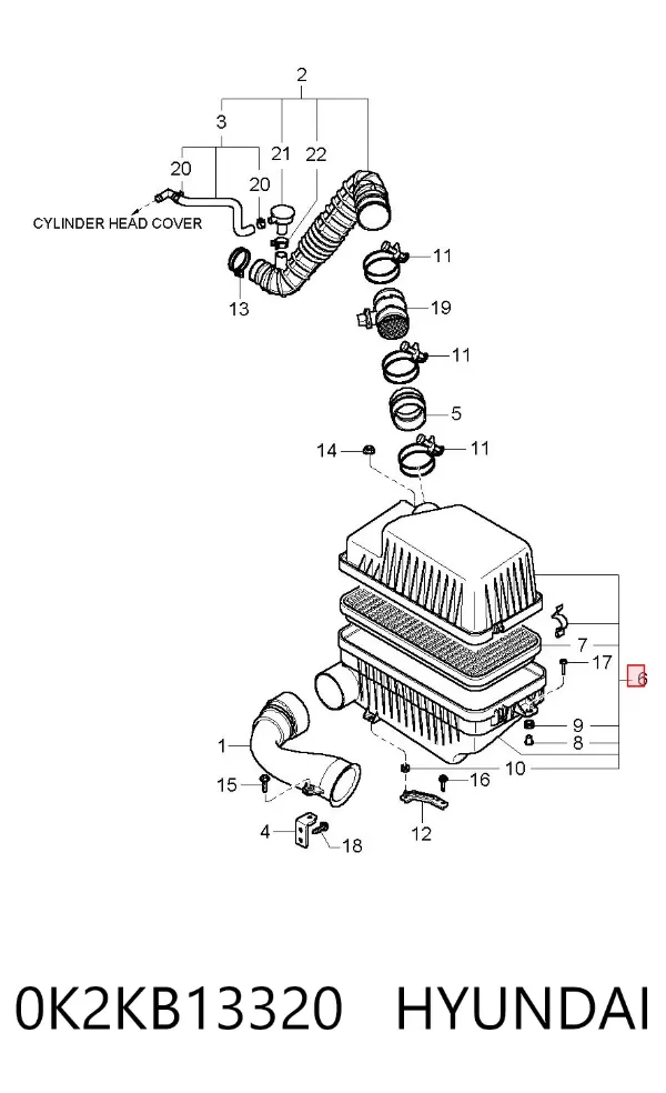 Корпус фільтра 0K2KB13320 Hyundai/Kia