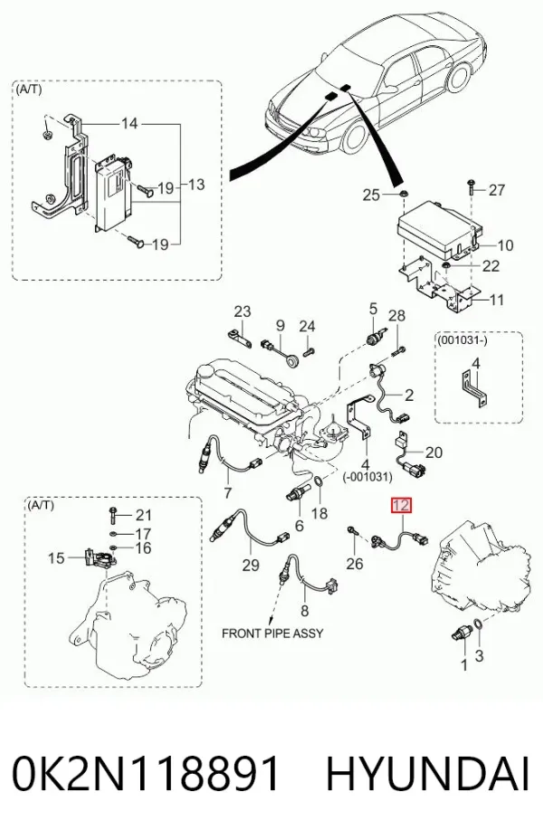 Датчик колінвала 0K2N118891 Hyundai/Kia