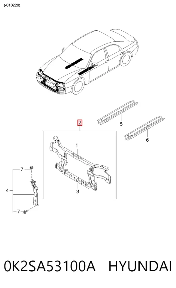 Рамка радіатора KIA Shuma II