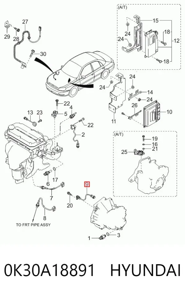 Датчик колінвала 0K30A18891 Hyundai/Kia