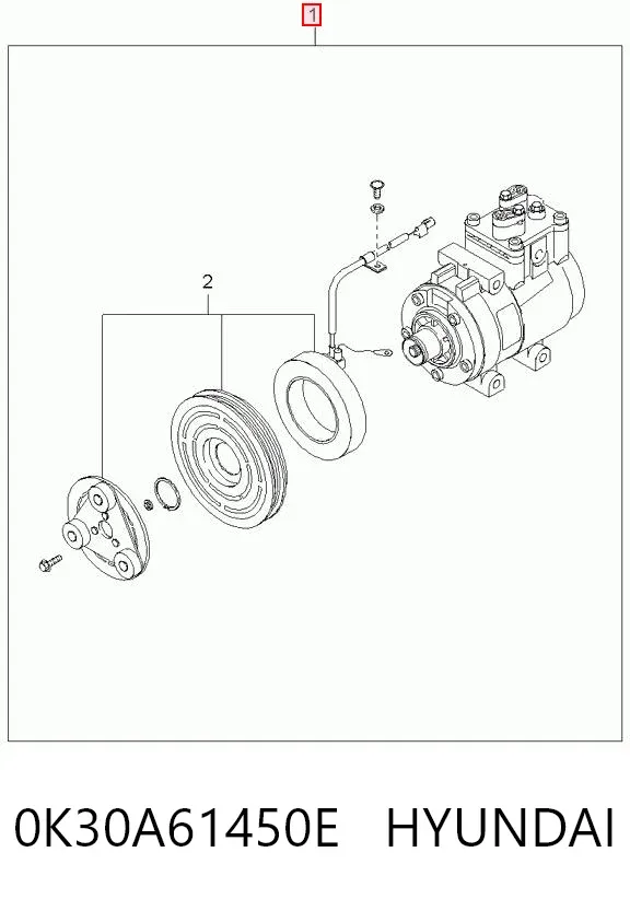 Компресор кондиціонера 0K30A61450E Hyundai/Kia