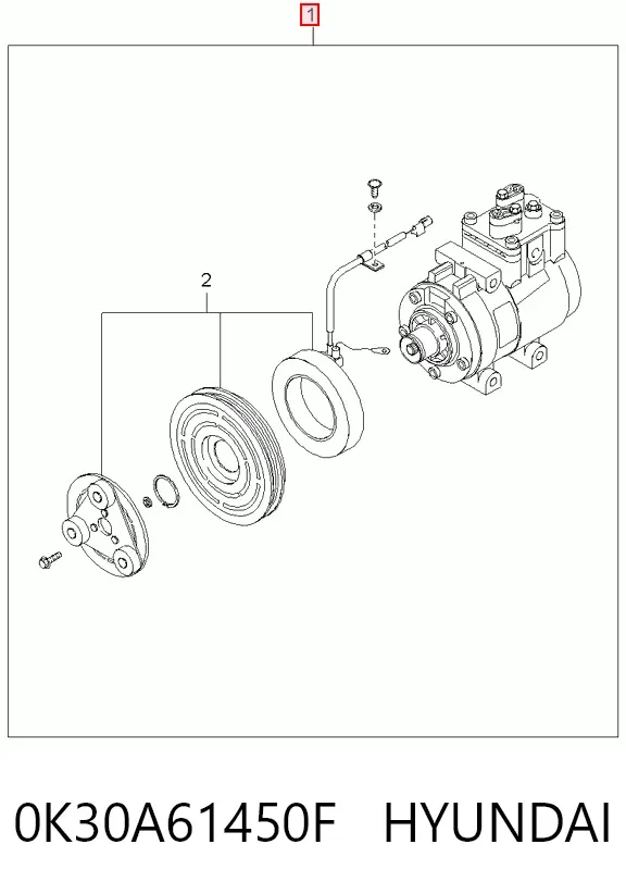 Компресор кондиціонера 0K30A61450F Hyundai/Kia
