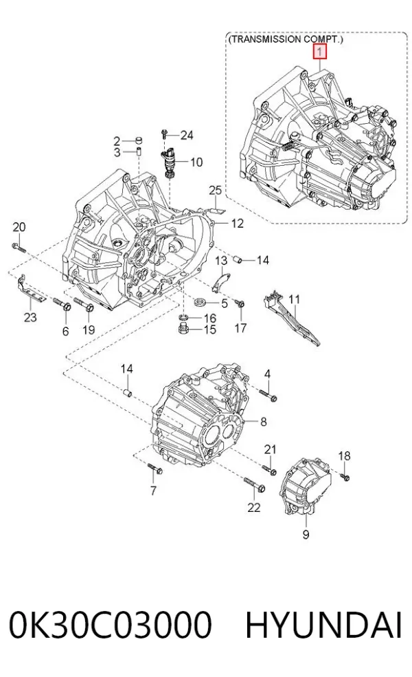 Коробка передач 0K30C03000 Hyundai/Kia