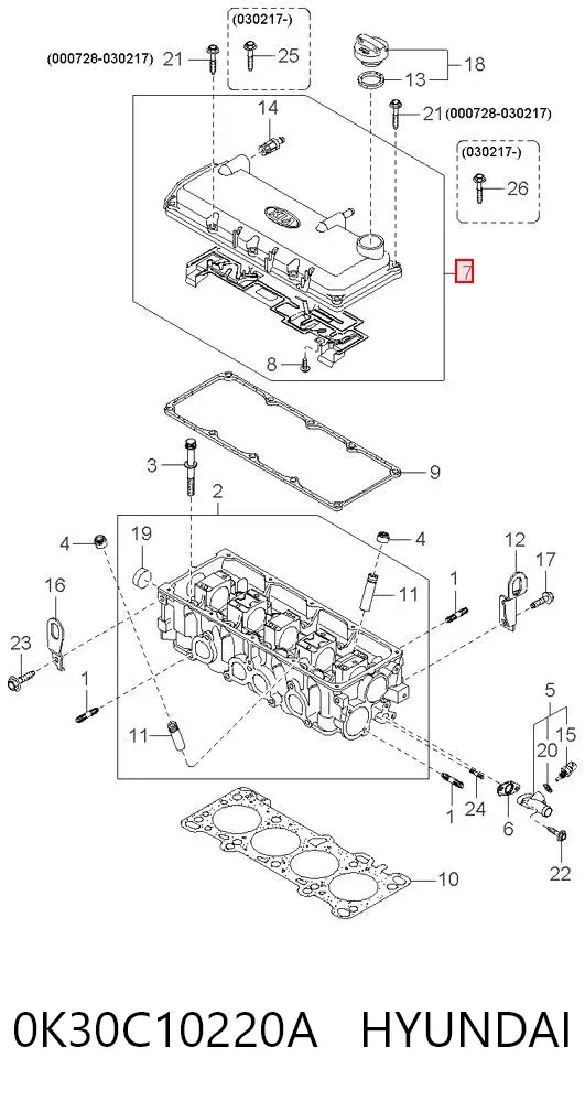 Клапанна кришка KIA Rio I