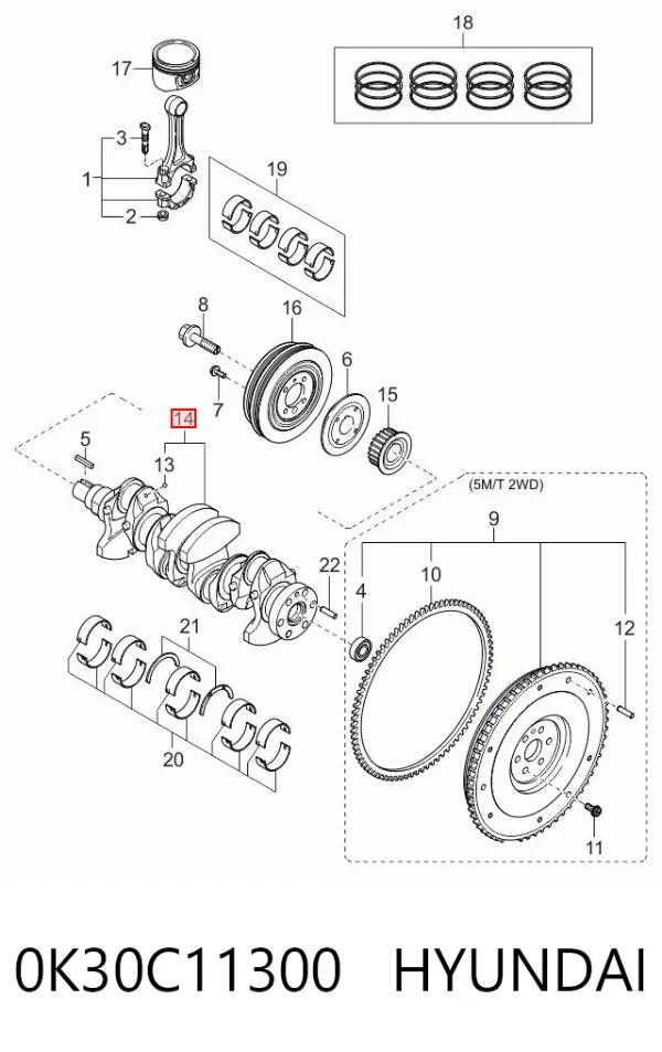 Колінвал KIA Rio I