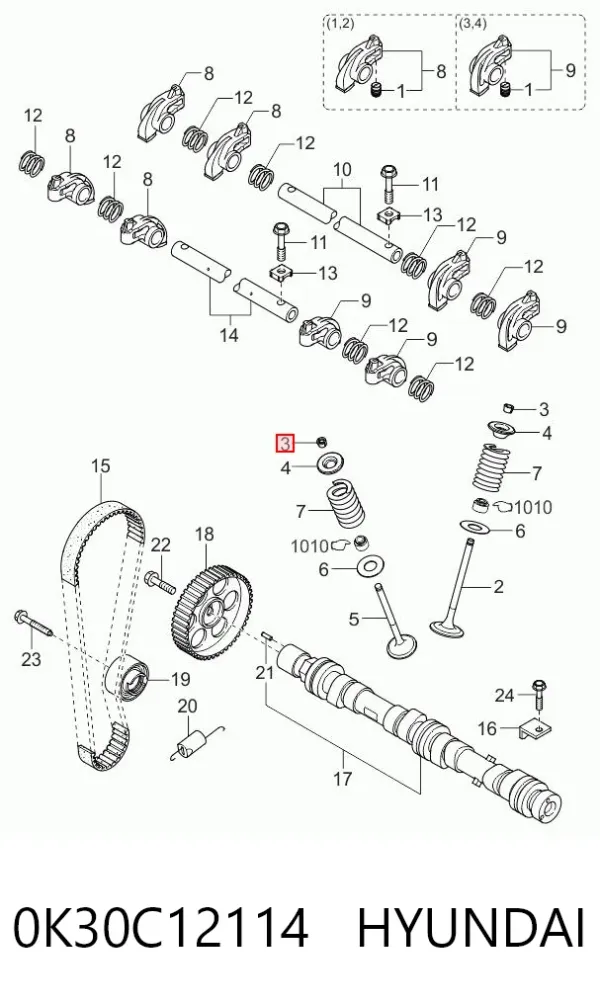 Сухар клапану 0K30C12114 Hyundai/Kia