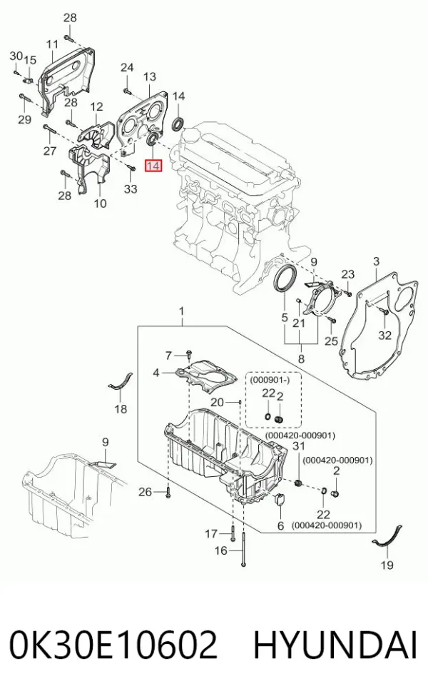 Сальник распредвала 0K30E10602 Hyundai/Kia