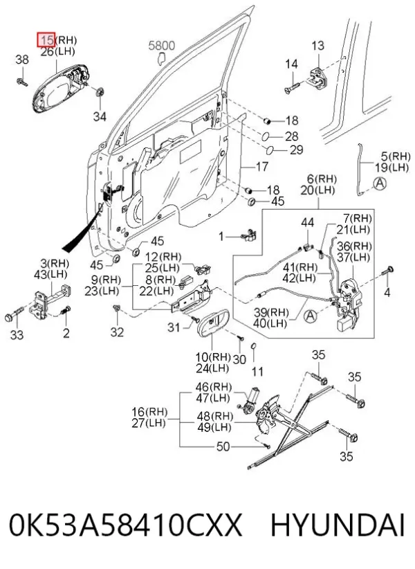  0K53A58410CXX Hyundai/Kia
