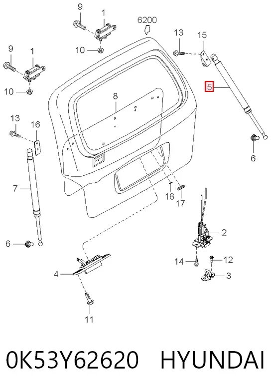 Амортизатор багажника 0K53Y62620 Hyundai/Kia