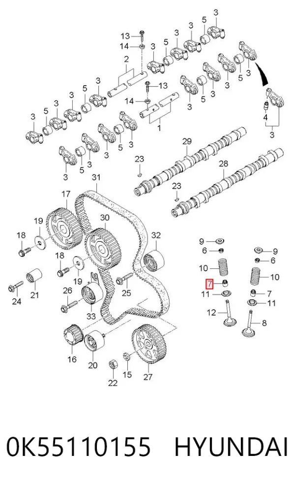 Сальник клапана Hyundai Terracan HP