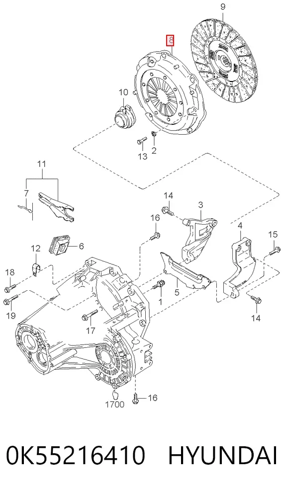 Корзина зчеплення 0K55216410 Hyundai/Kia