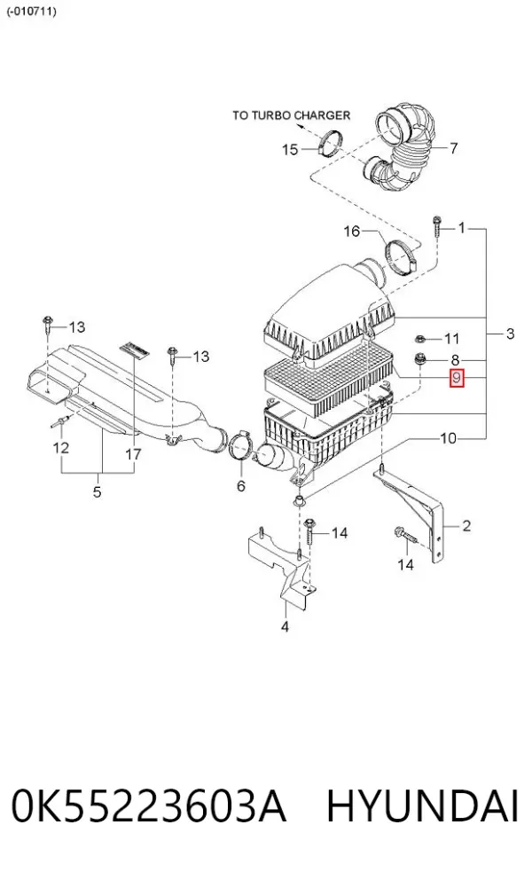 Повітряний фільтр 0K55223603A Hyundai/Kia