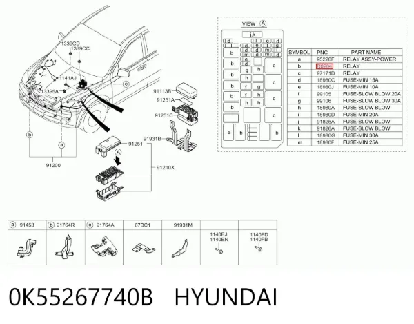  0K55267740B Hyundai/Kia