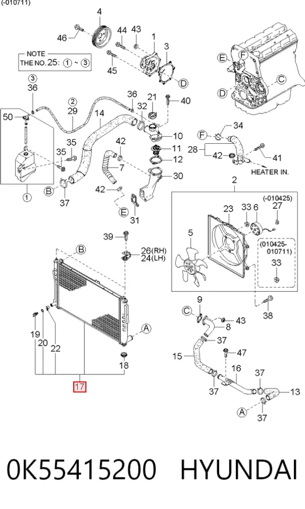 Радіатор 0K55415200 Hyundai/Kia