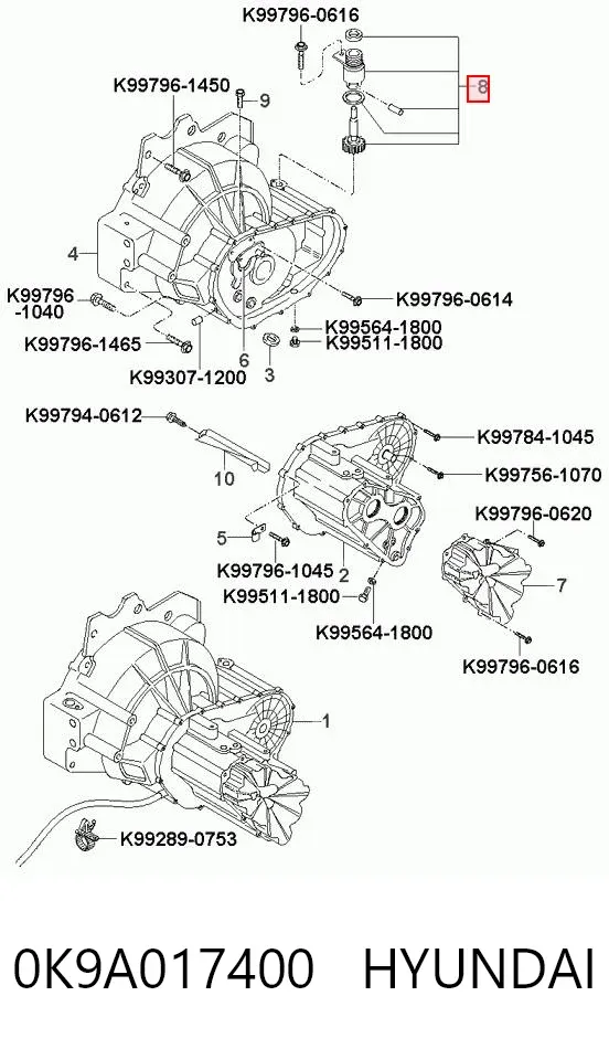 Трос спідометра 0K9A017400 Hyundai/Kia