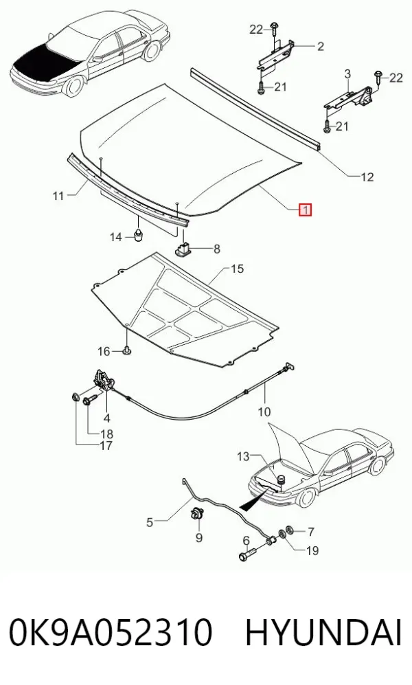 Капот KIA Clarus K9A