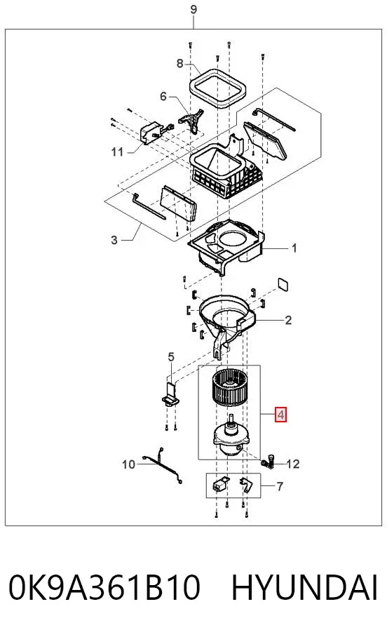  0K9A361B10 Hyundai/Kia