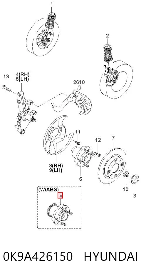 Задня маточина 0K9A426150 Hyundai/Kia
