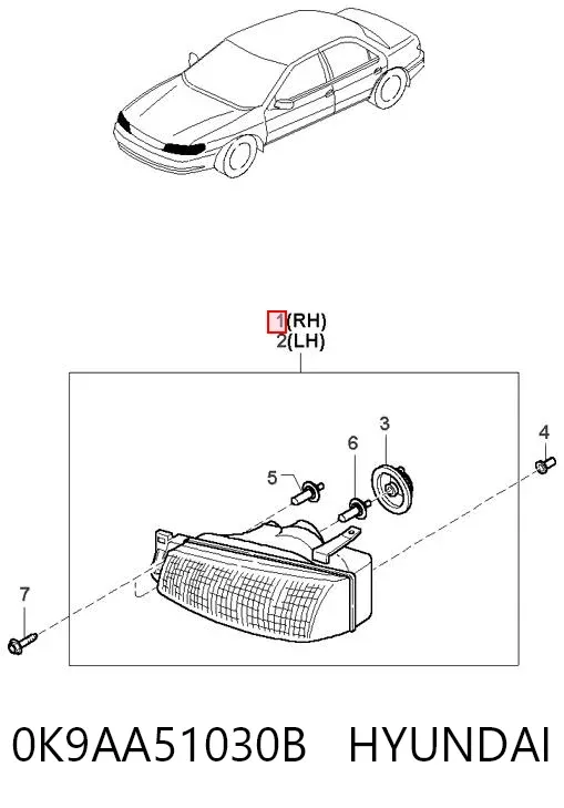 Фара права KIA Clarus K9A