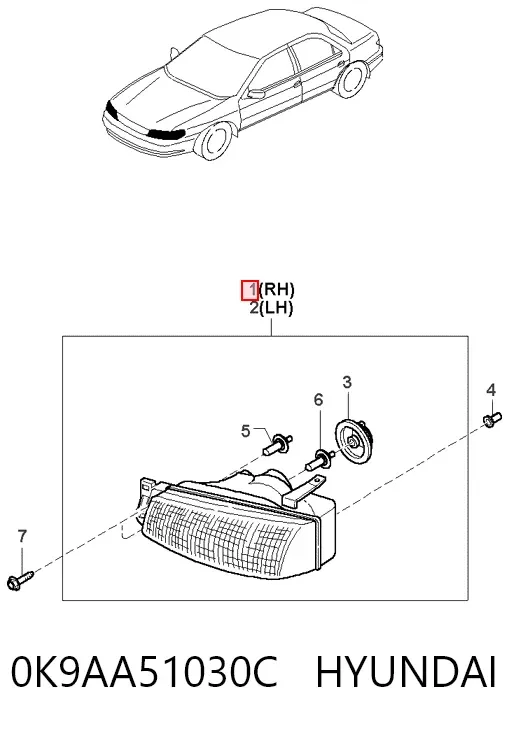 Фара права 0K9AA51030C Hyundai/Kia