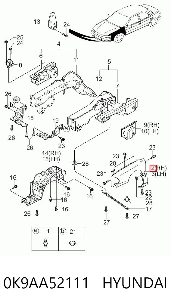 Крила 0K9AA52111 Hyundai/Kia