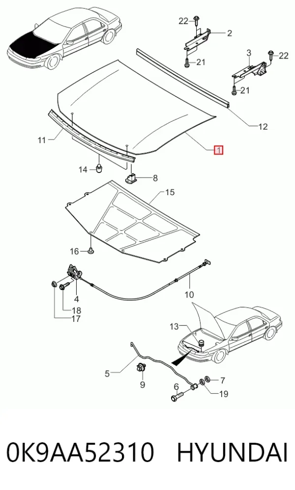Капот 0K9AA52310 Hyundai/Kia