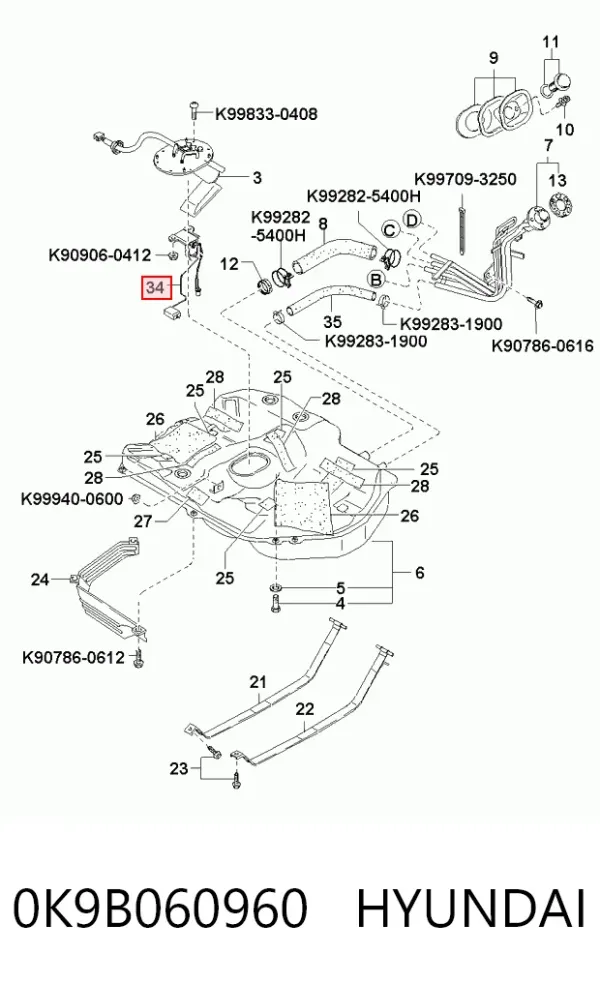 Датчик рівня палива 0K9B060960 Hyundai/Kia