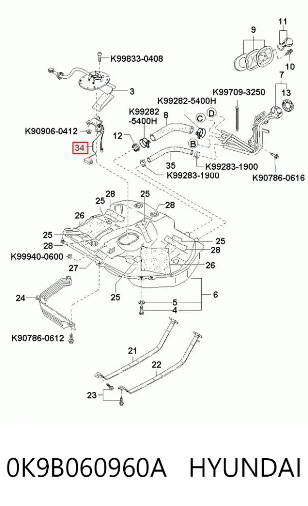 Датчик рівня палива KIA Clarus K9A