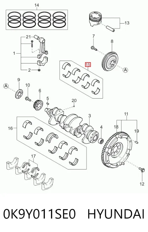 Вкладиші шатунні KIA Sportage I