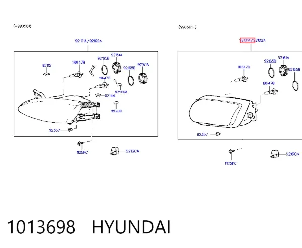Фара ліва Hyundai Coupe I