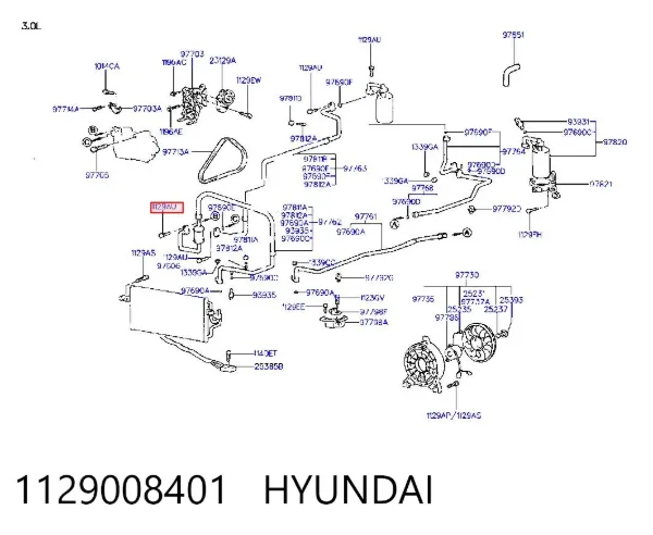 Гайка кріплення приймальної труби глушника (штанів) 1129008401 Hyundai/Kia