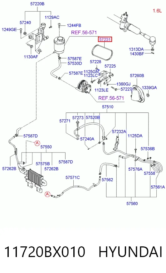 Ремінь генератора 11720BX010 Hyundai/Kia