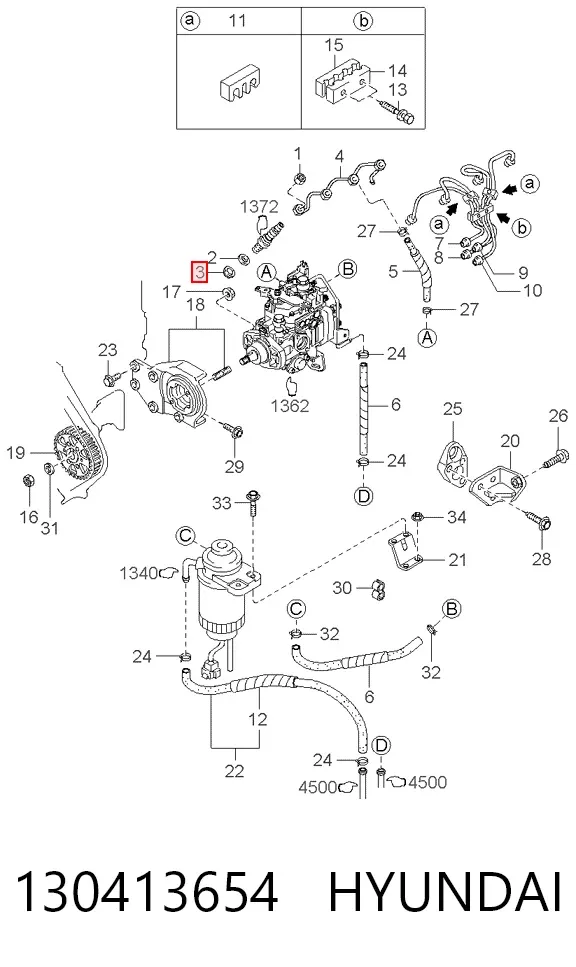 Ремкомплект форсунок 130413654 Hyundai/Kia