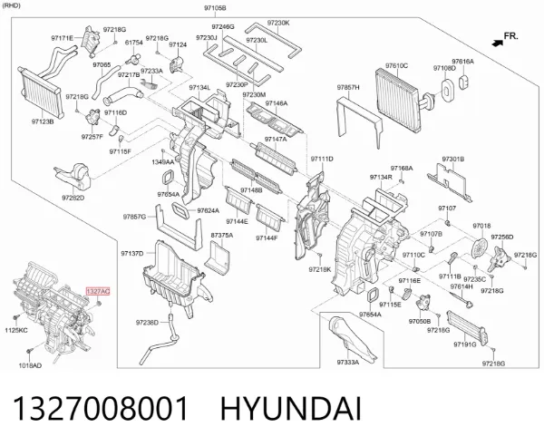 Болт/гайка кріплення 1327008001 Hyundai/Kia