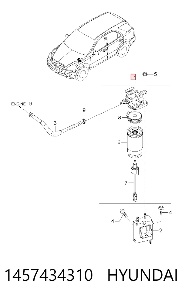 Паливний фільтр 1457434310 Hyundai/Kia