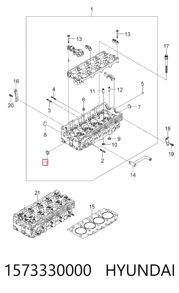 Заглушка блоку циліндрів 1573330000 Hyundai/Kia